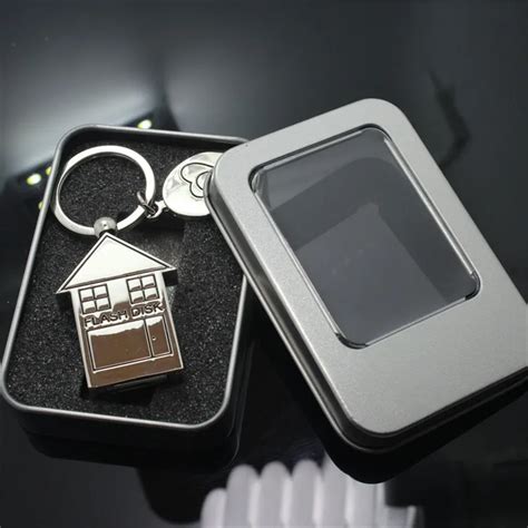 house shaped usb with metal box|metal usb flash drive.